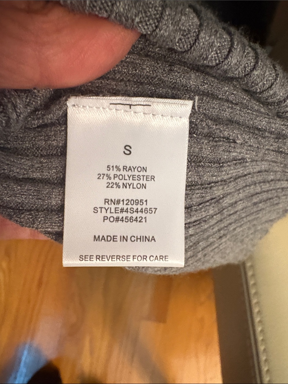 Gray Ribbed Long Button-Front Women's Sweater - Picture 8 of 8